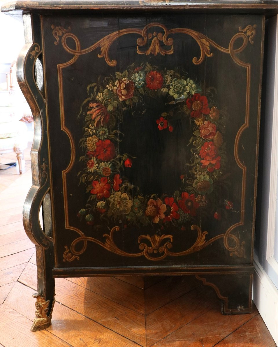 Commode laquée d'époque Louis XIV-photo-6