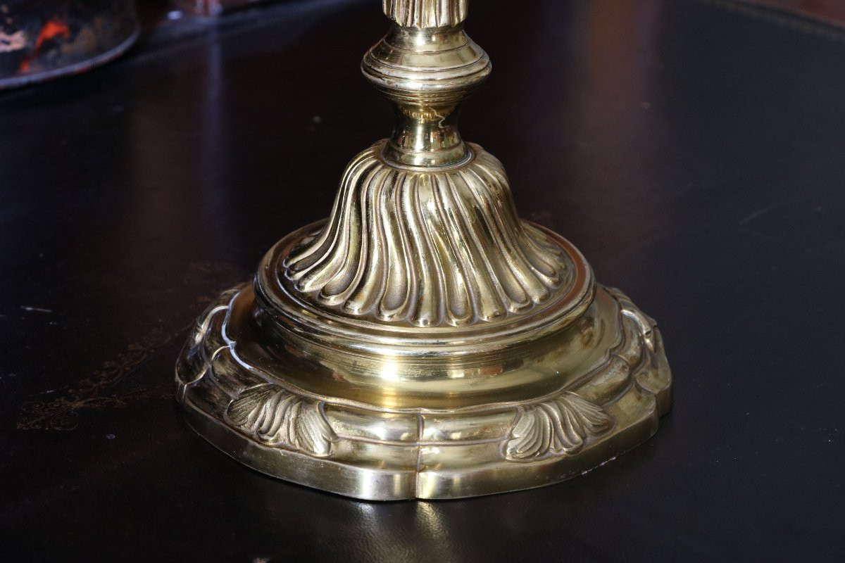 Pair Of Louis XV Period Gilt Bronze Candlesticks-photo-2