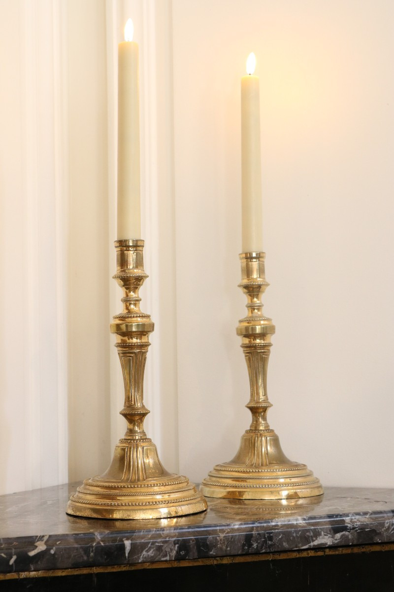 Pair Of Louis XVI Period Gilt Bronze Candlesticks