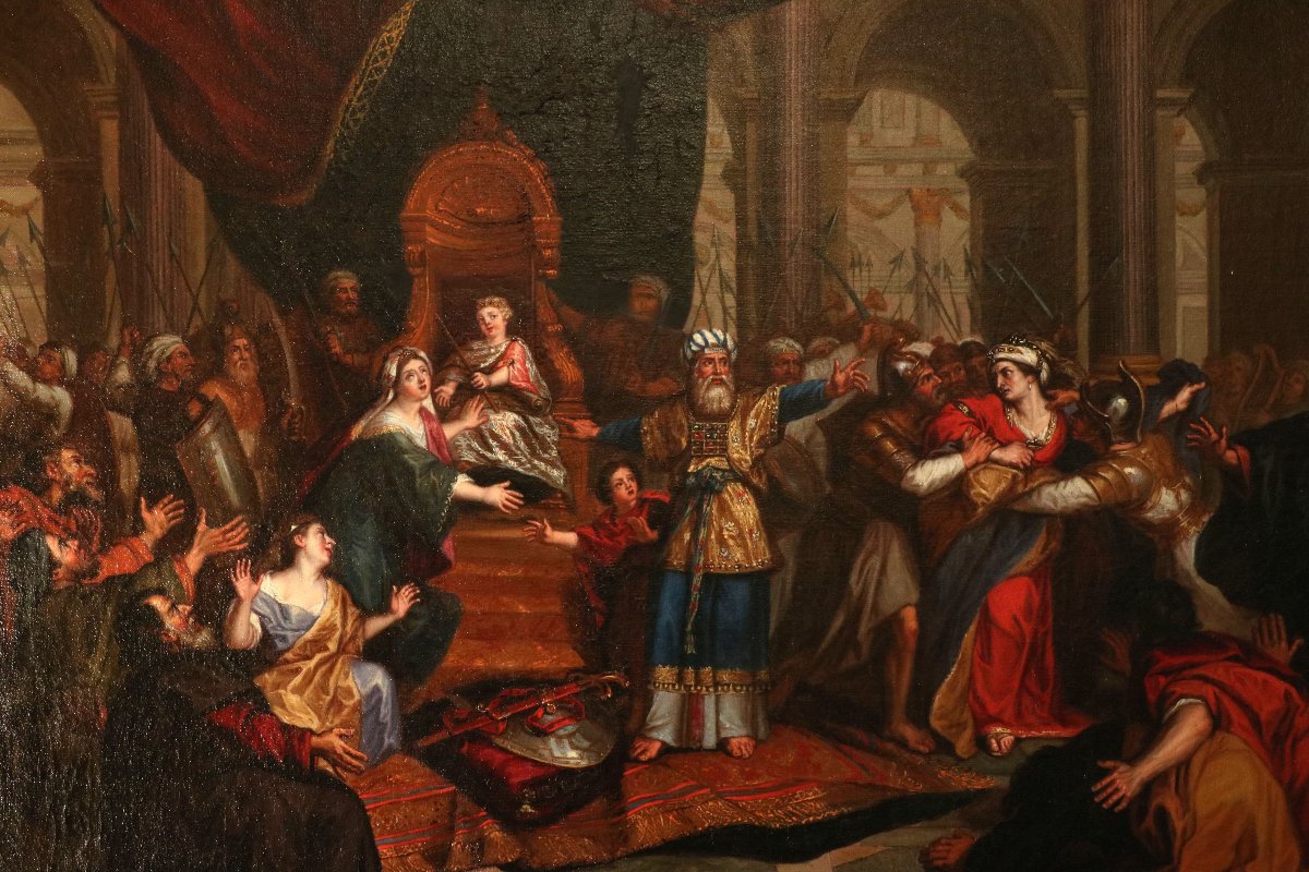 “athaliah Driven From The Temple” French School Of The 18th Century.-photo-2