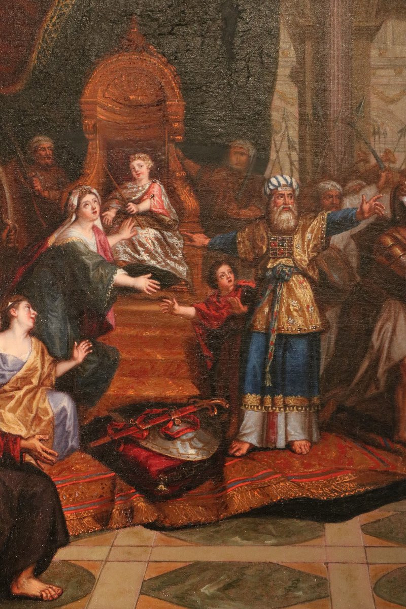 “athaliah Driven From The Temple” French School Of The 18th Century.-photo-3