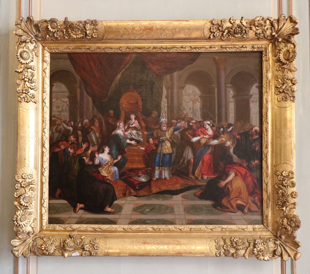 “athaliah Driven From The Temple” French School Of The 18th Century.