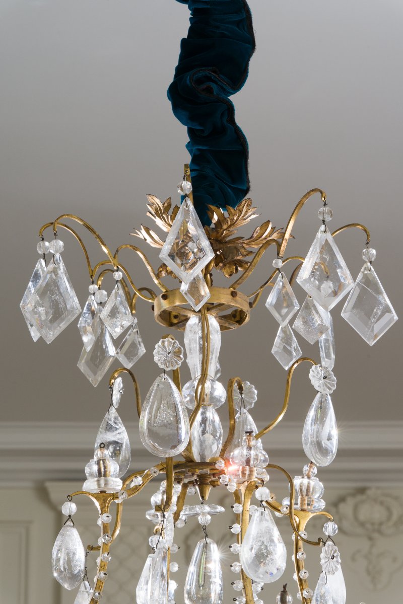 Eight-arm Gilt Bronze Cage Chandelier-photo-4
