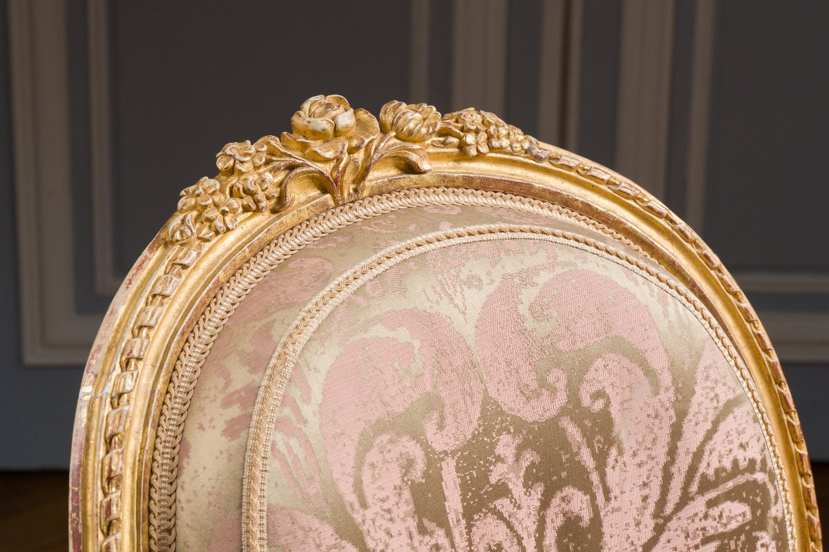 Paire de bergères Louis XVI, estampillée Antoine Gailliard-photo-5