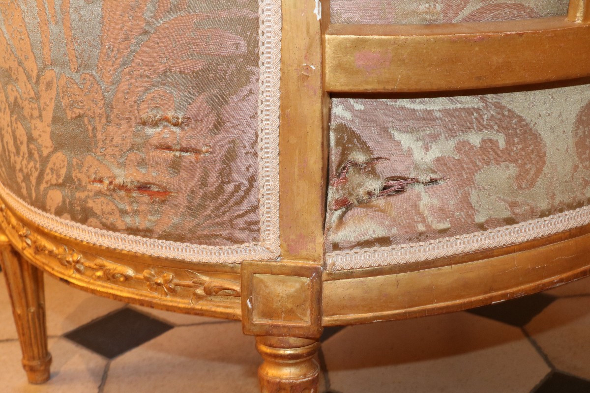 Paire de bergères Louis XVI, estampillée Antoine Gailliard-photo-7