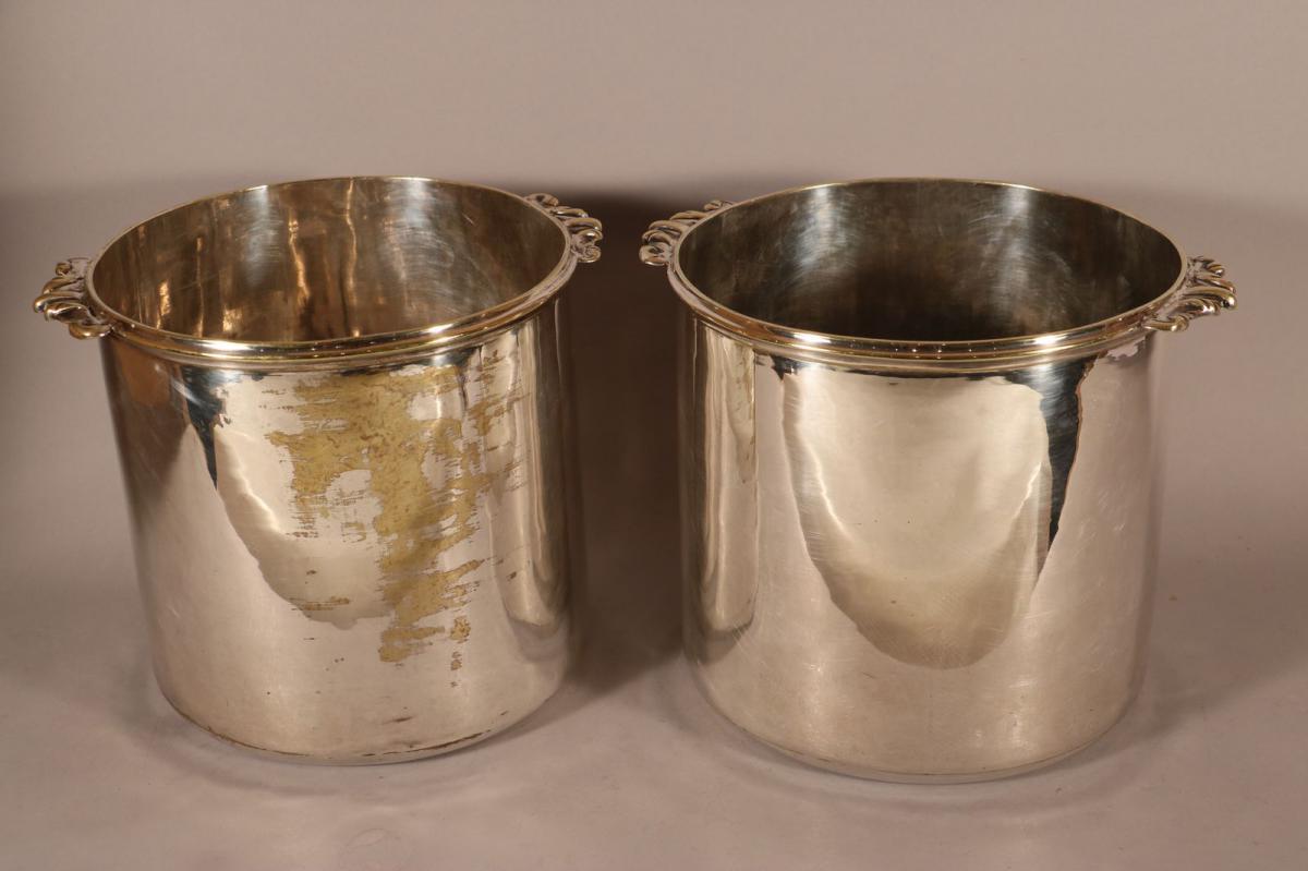 Pair Coolers, Eighteenth Century, Silver Plated.