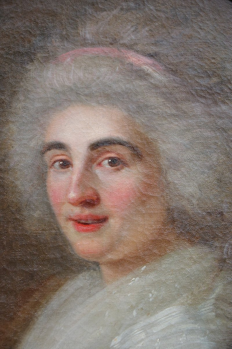 Attribué à Jean-François Marie Bellier (1745-1836) "Portrait d'une pianiste"-photo-3