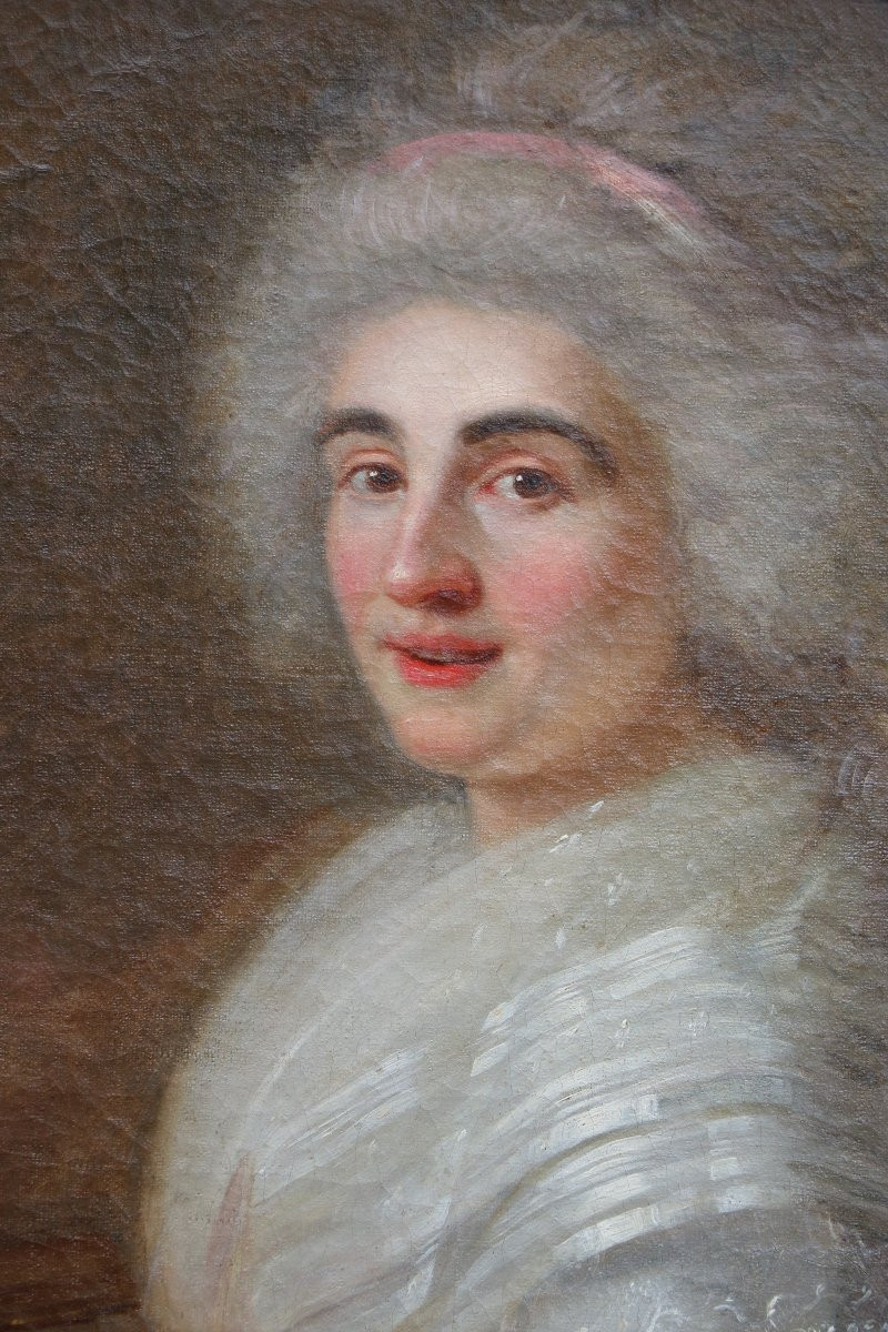 Attribué à Jean-François Marie Bellier (1745-1836) "Portrait d'une pianiste"-photo-4