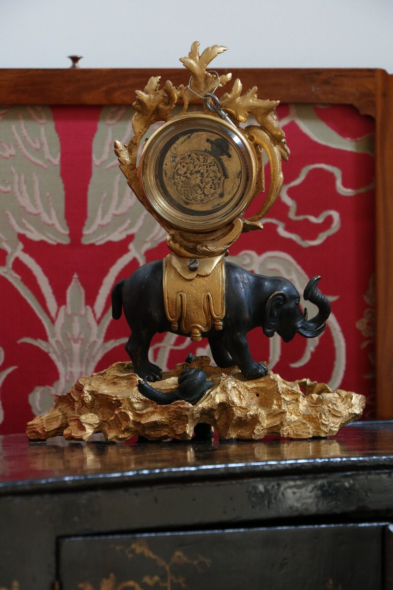 Pendule à l’éléphant d'époque Louis XV -photo-3