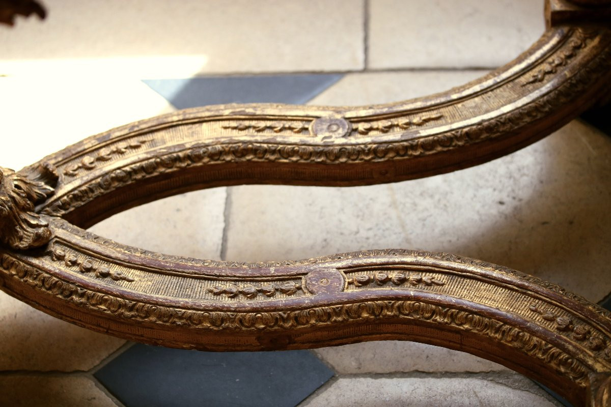 Console Louis XIV en bois doré-photo-1