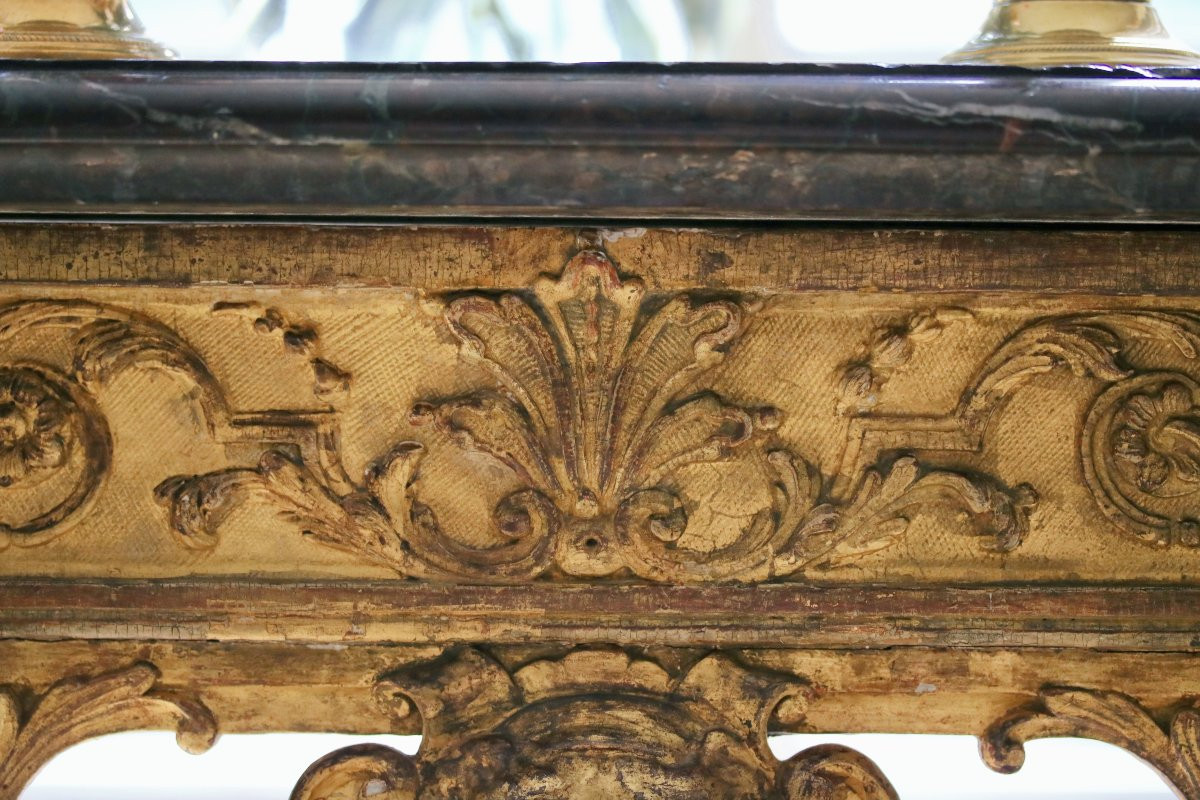 Console Louis XIV en bois doré-photo-4