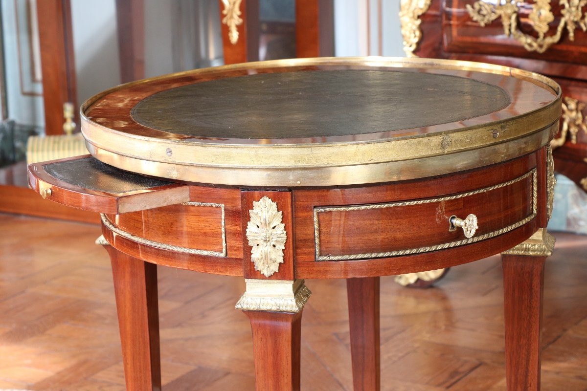 Mahogany Bouillotte Table Stamped C. Topino And Jme-photo-3