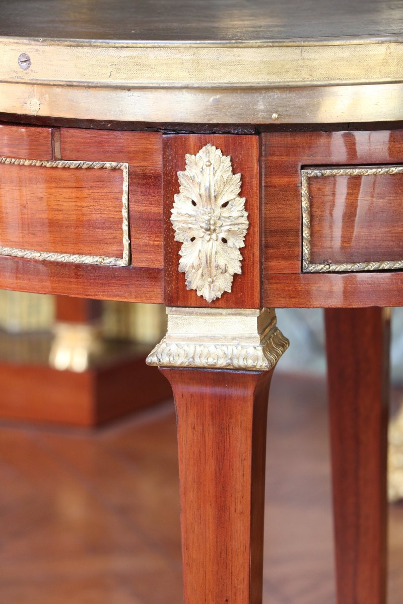 Mahogany Bouillotte Table Stamped C. Topino And Jme-photo-1