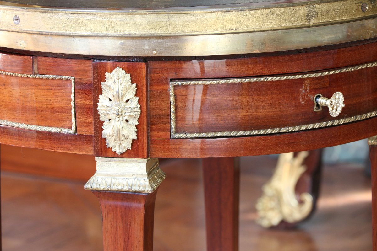 Mahogany Bouillotte Table Stamped C. Topino And Jme-photo-2