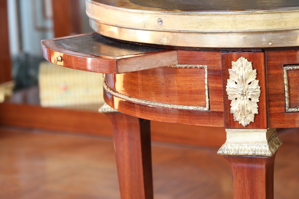 Mahogany Bouillotte Table Stamped C. Topino And Jme-photo-3