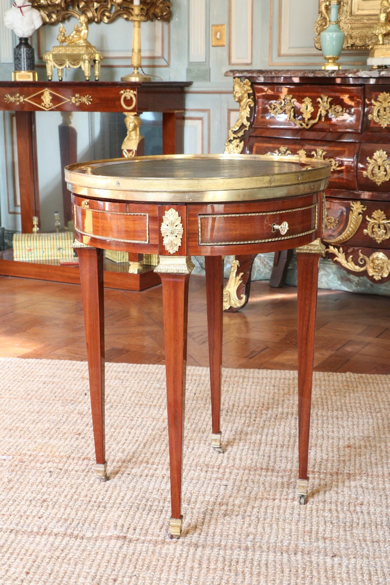 Mahogany Bouillotte Table Stamped C. Topino And Jme