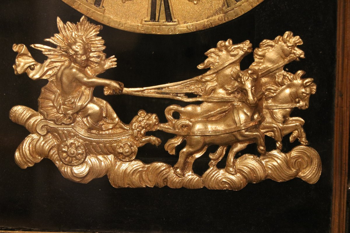 Religious Clock In Red Tortoiseshell And Brass Inlay, From The Louis XIV Period.-photo-2