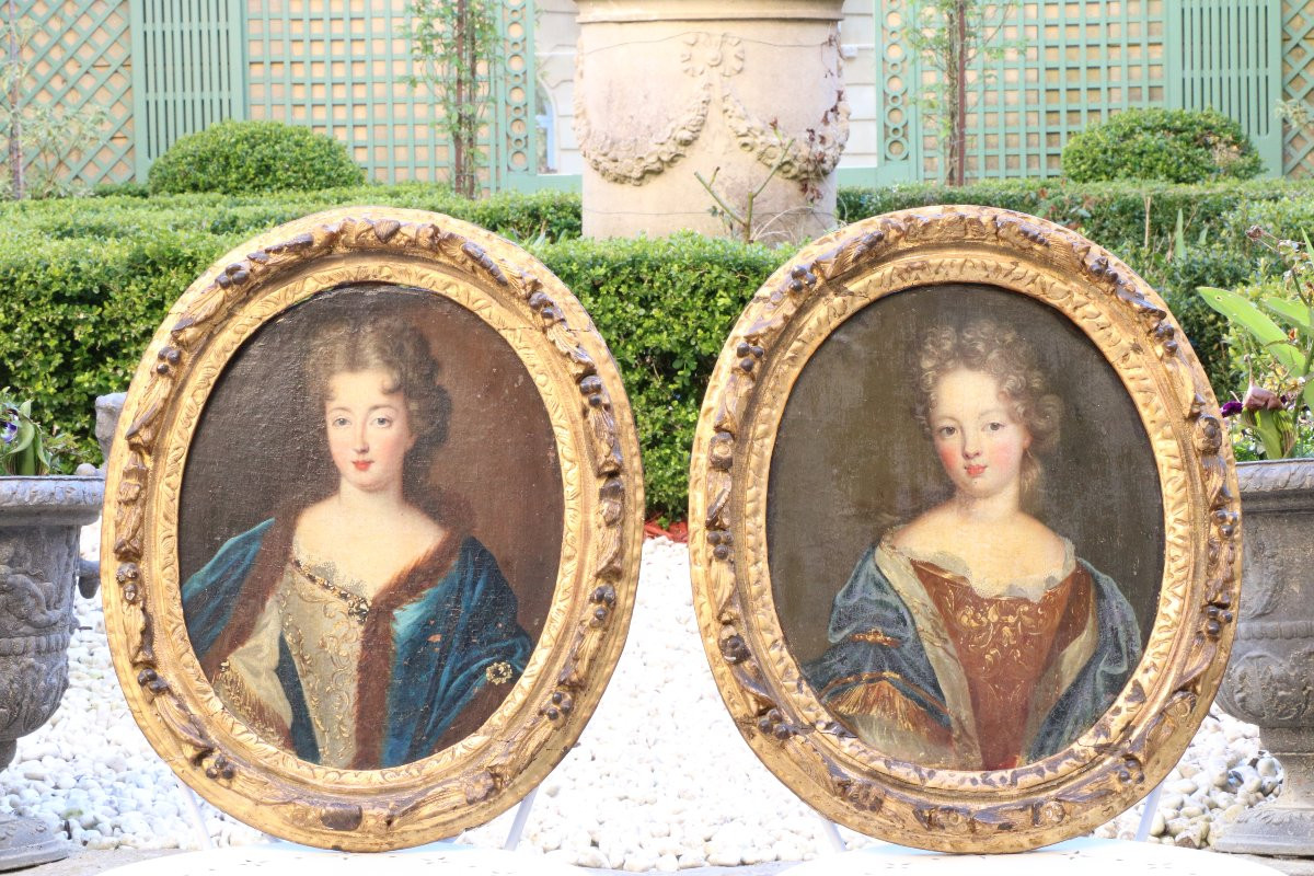 Pair Of Portraits Of Ladies Of Quality From The Louis XIV Period-photo-2
