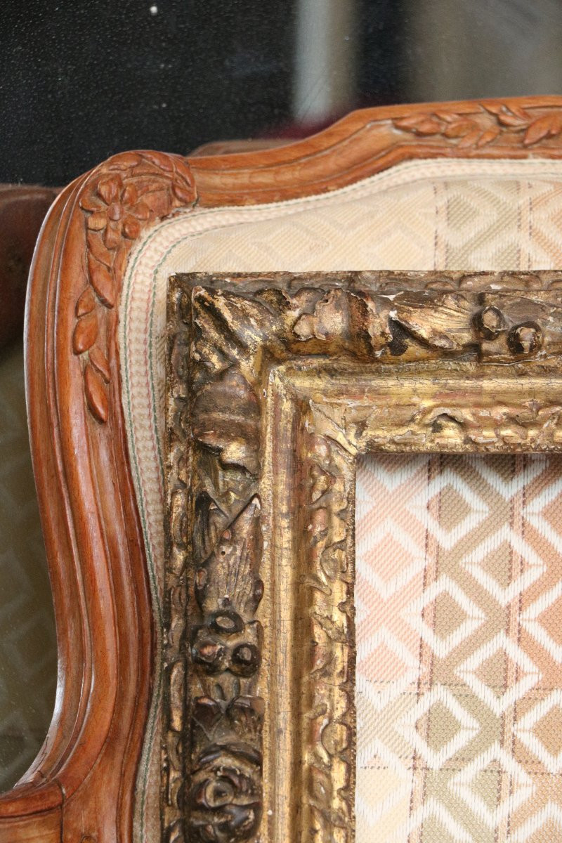 Cadre en bois doré et sculpté d’poque Louis XIV-photo-2