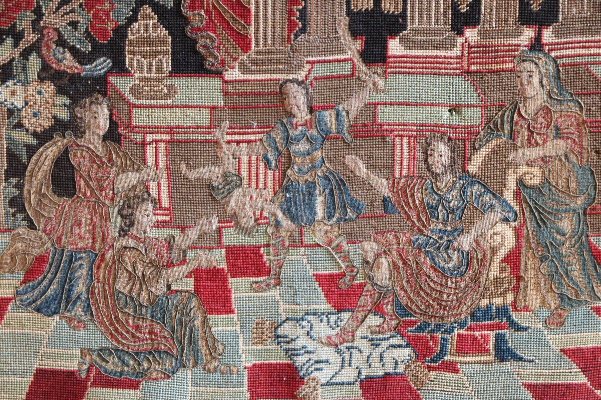 Ecran de cheminée en bois d'époque Louis XIV-photo-3