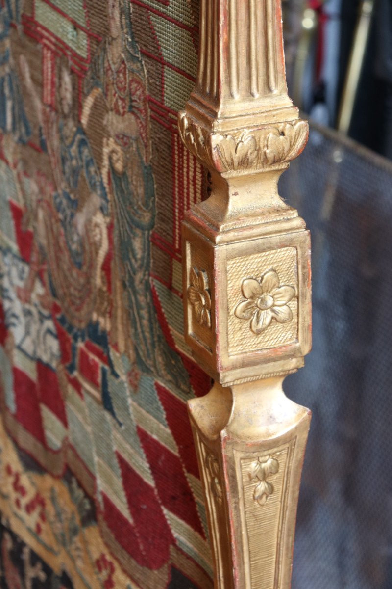 Ecran de cheminée en bois d'époque Louis XIV-photo-4