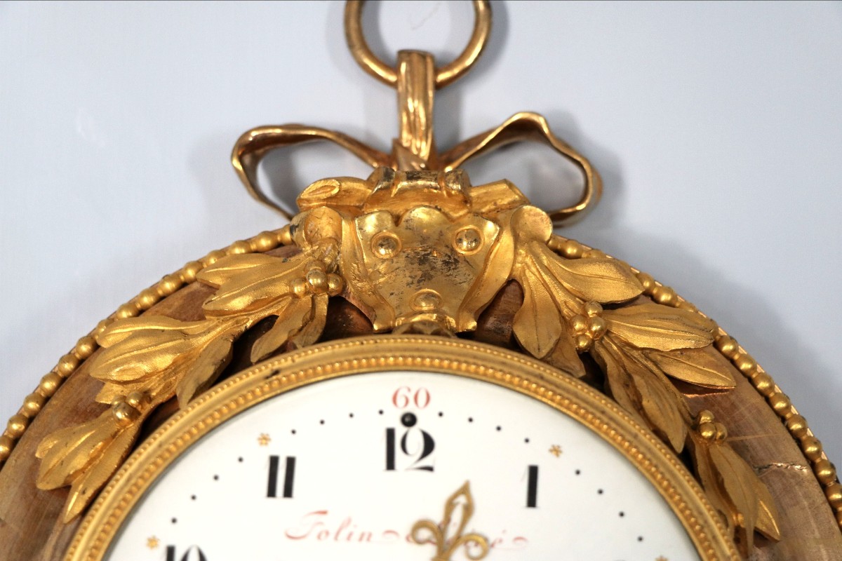 Bullseye Clock In Chased And Gilded Bronze-photo-1