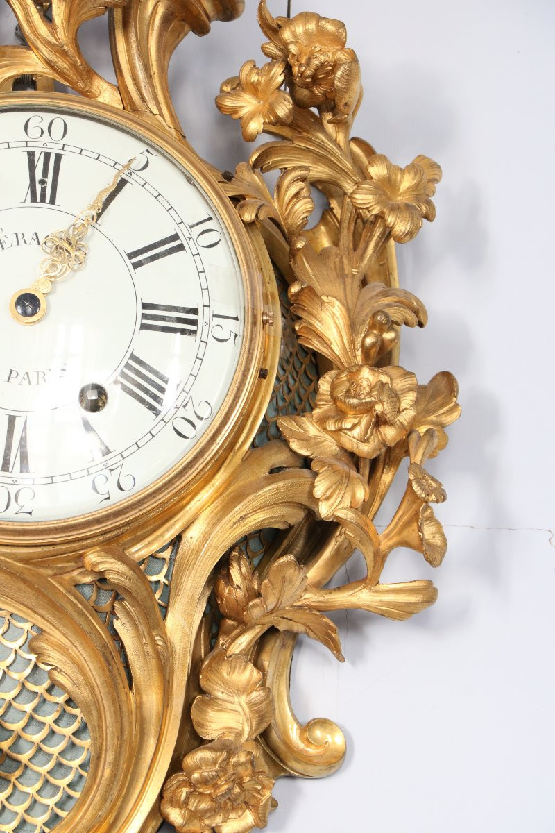 Large Louis XV Cartel Clock-photo-3