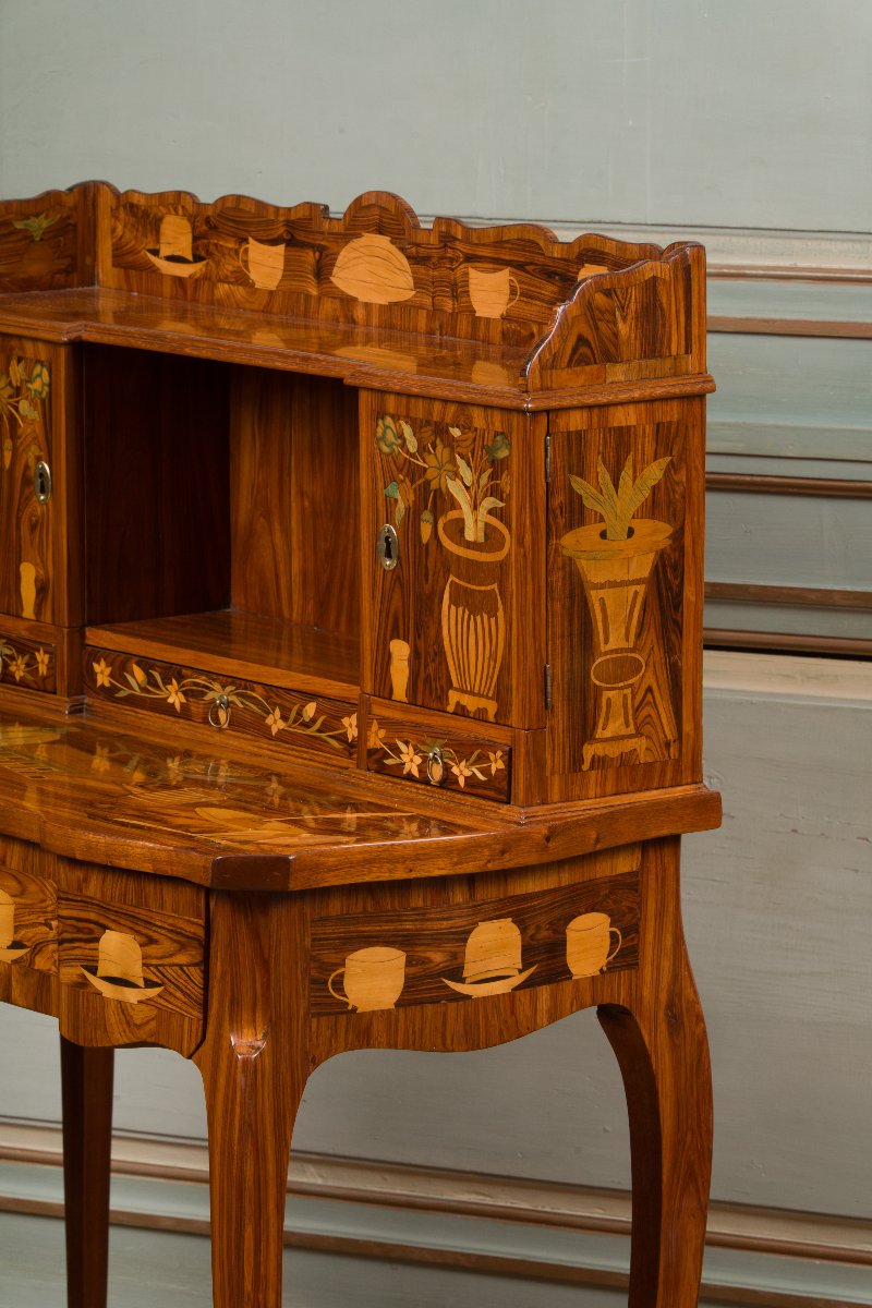 Mid-period Transitional Bonheur Du Jour Attributed To Charles Topino-photo-3