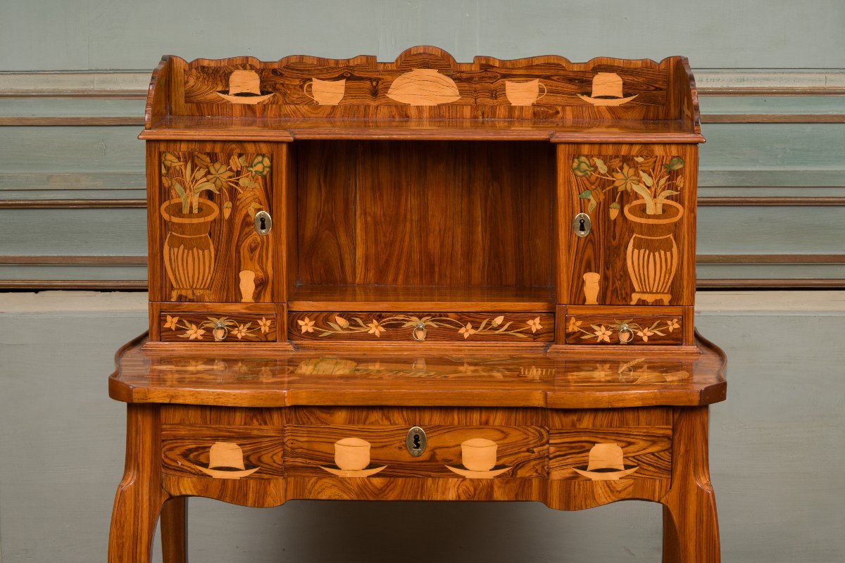 Mid-period Transitional Bonheur Du Jour Attributed To Charles Topino-photo-4