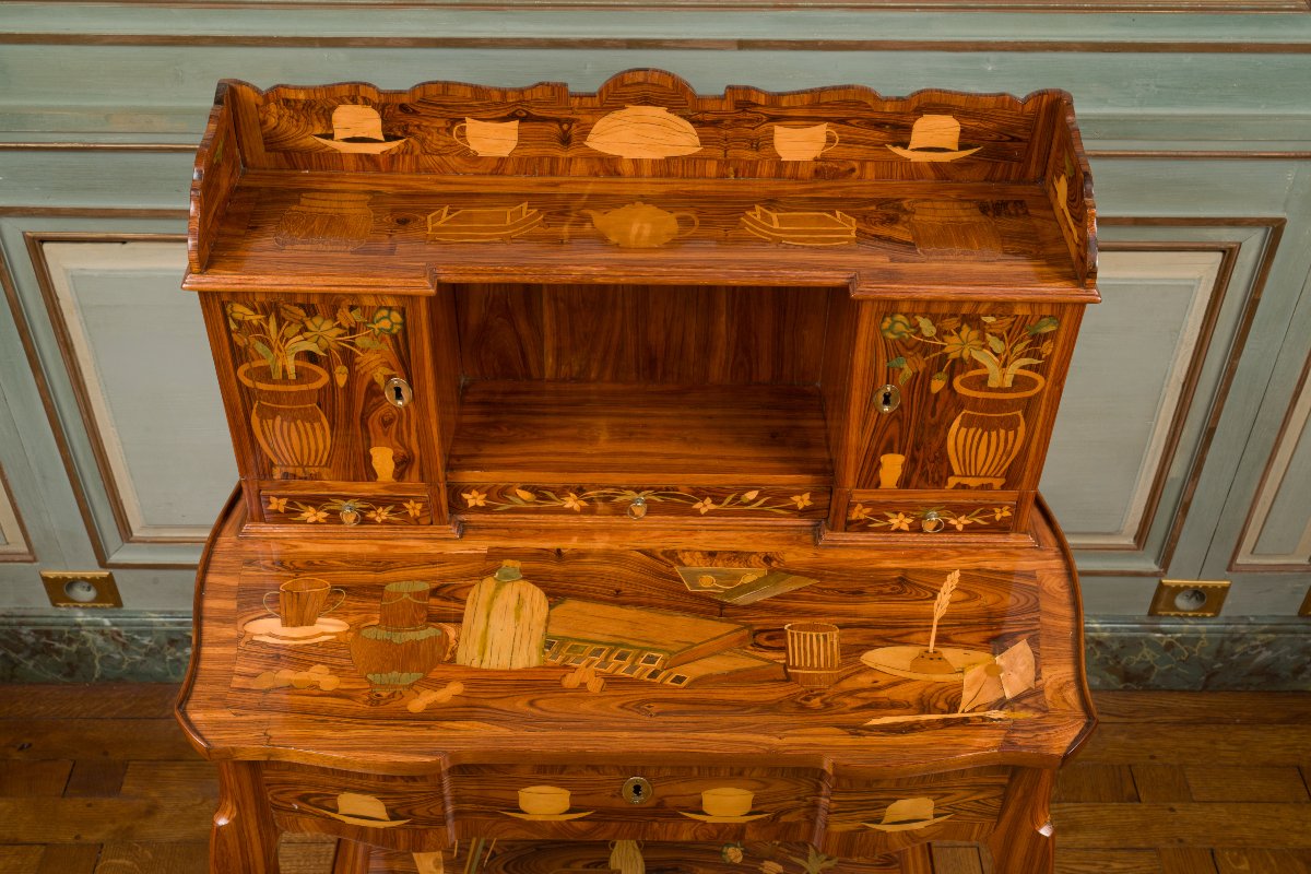 Mid-period Transitional Bonheur Du Jour Attributed To Charles Topino-photo-2