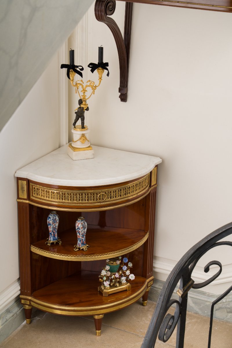 Paire d’encoignures estampillées G.Dester provenant du château de Dampierre-photo-4