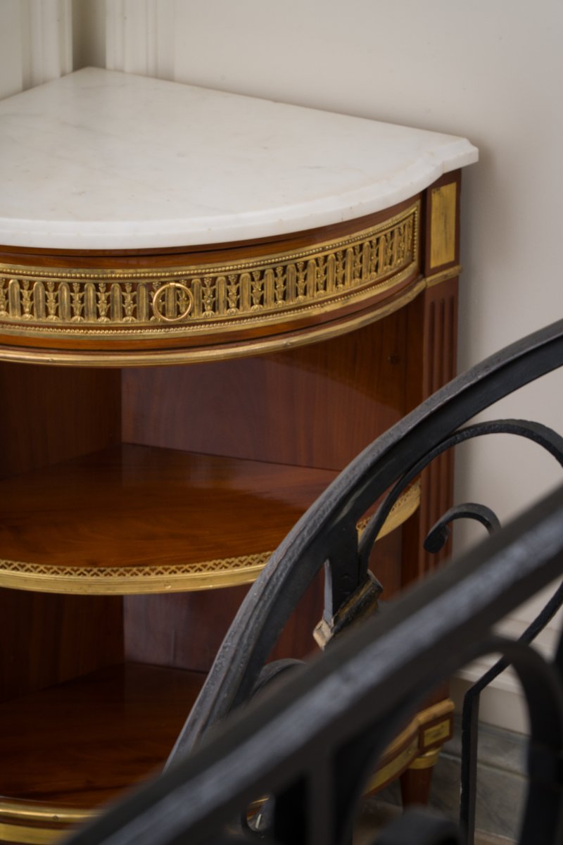 Paire d’encoignures estampillées G.Dester provenant du château de Dampierre-photo-4