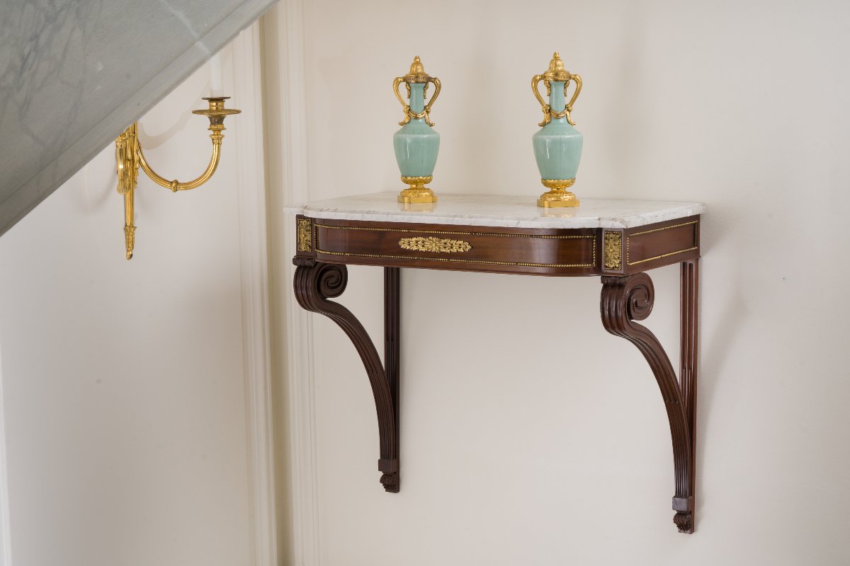 Pair Of Consoles Stamped Schneider From The Château De Saint-cloud-photo-2