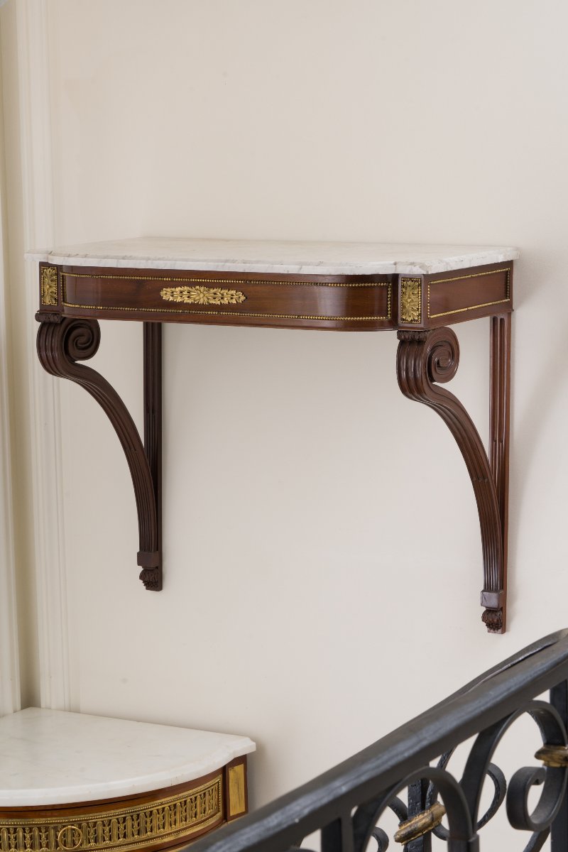 Pair Of Consoles Stamped Schneider From The Château De Saint-cloud-photo-3