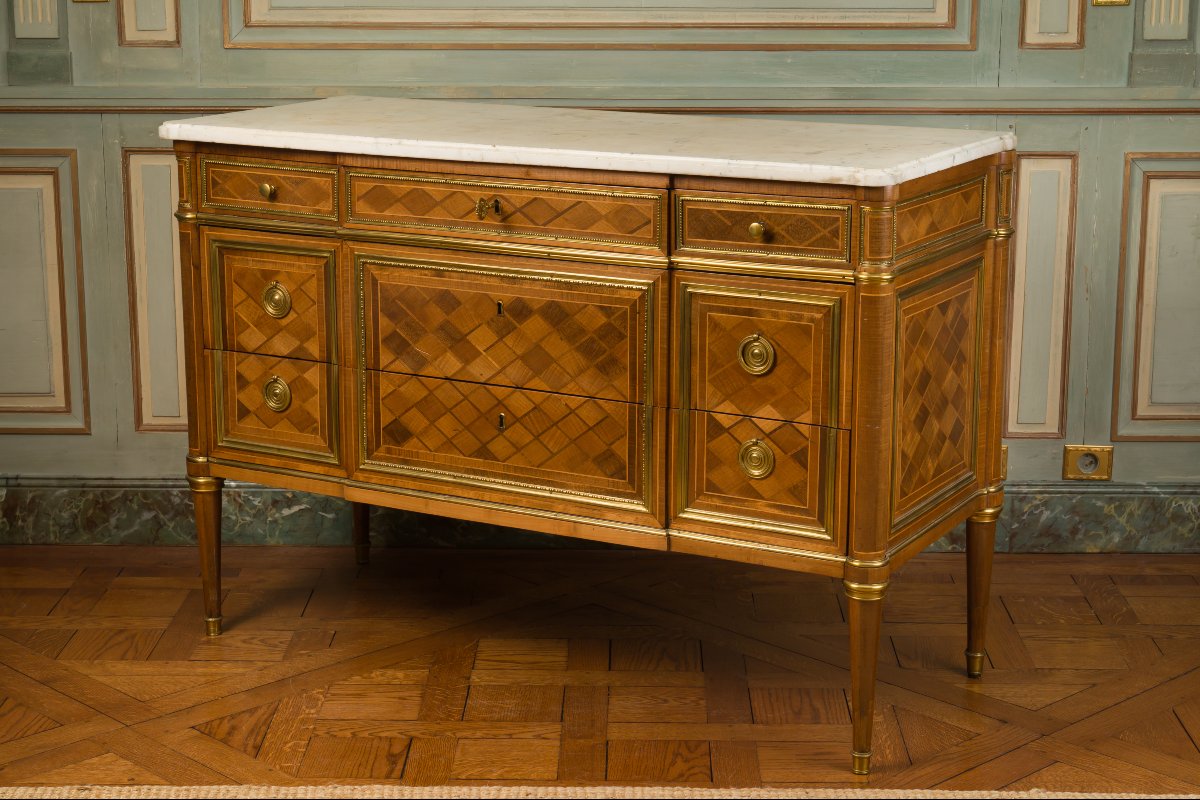 Louis XVI Chest Of Drawers, Stamped Weisweiler-photo-2