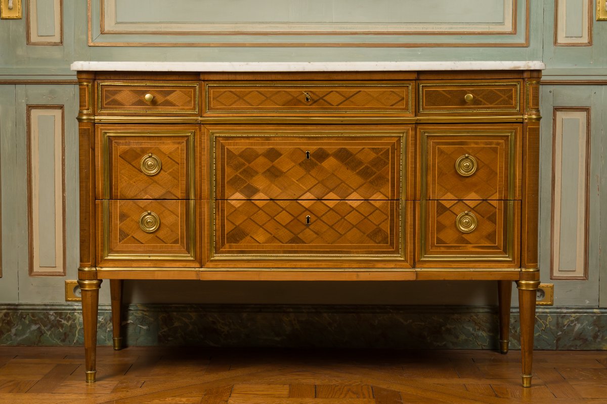 Louis XVI Chest Of Drawers, Stamped Weisweiler-photo-3