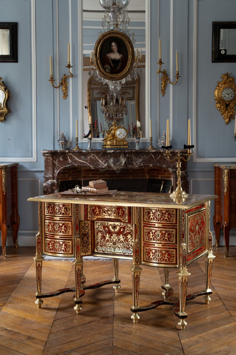 Bureau Mazarin en marqueterie Boulle-photo-2