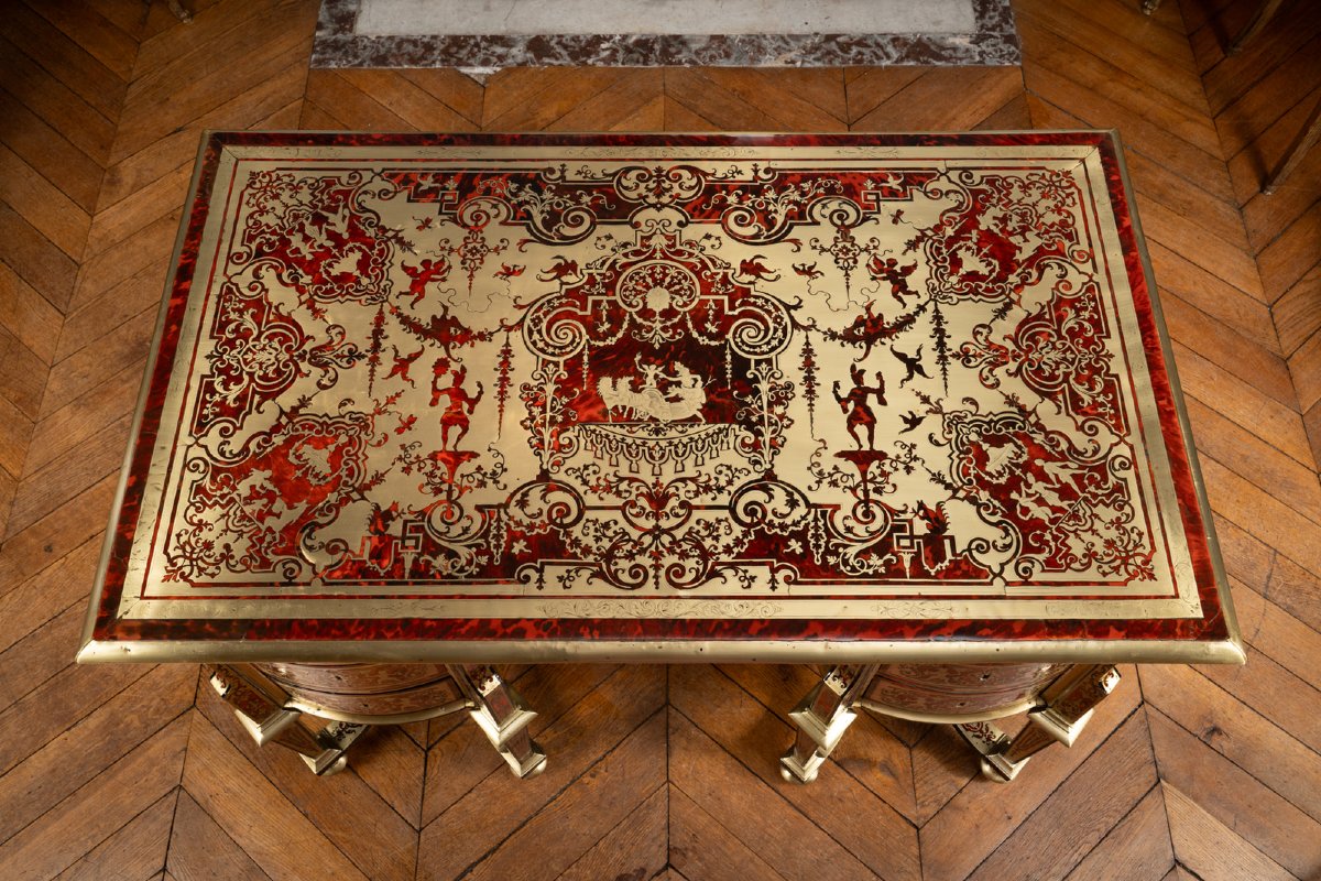 Bureau Mazarin en marqueterie Boulle-photo-3