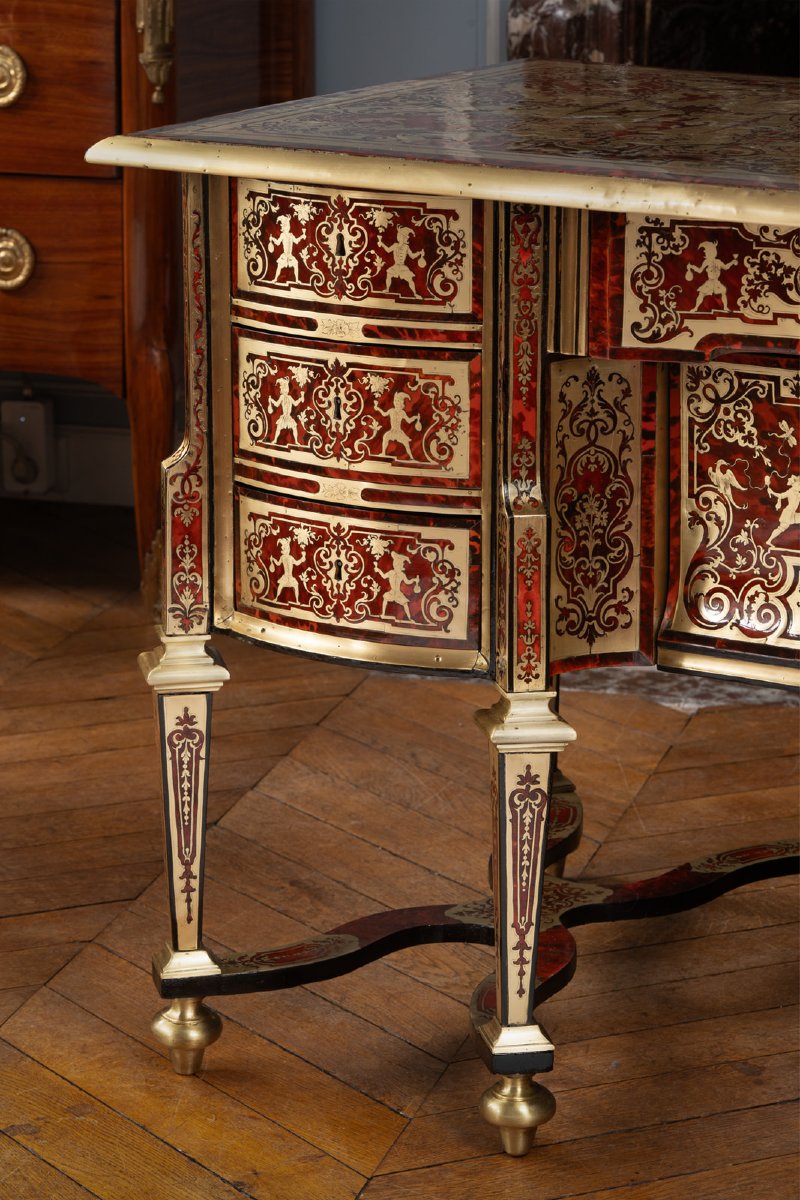 Bureau Mazarin en marqueterie Boulle-photo-1