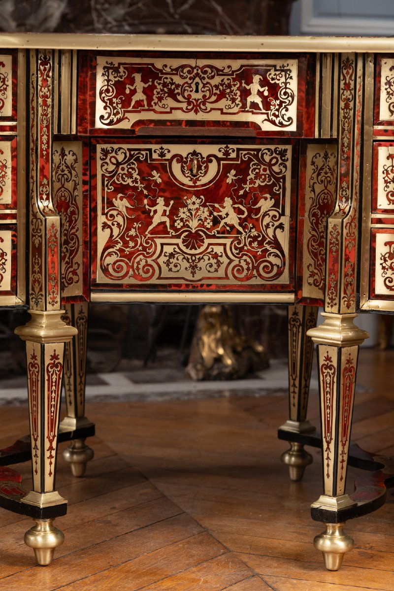 Bureau Mazarin en marqueterie Boulle-photo-3