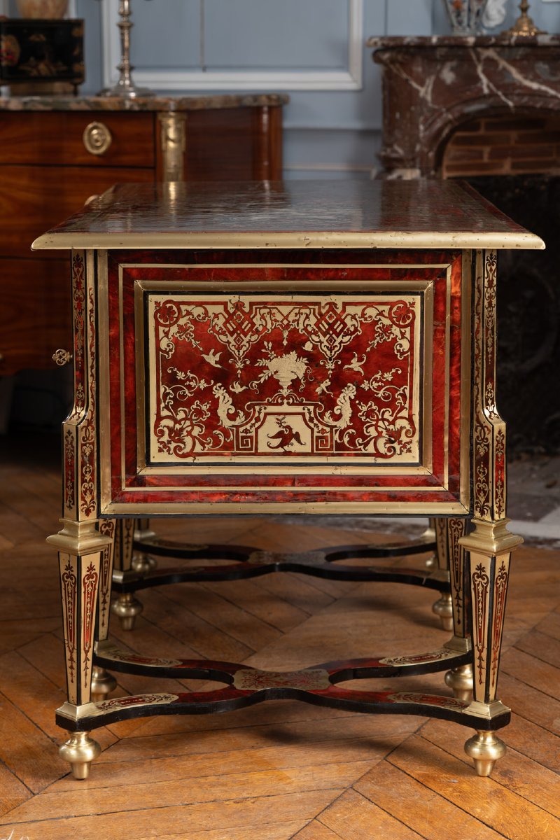 Bureau Mazarin en marqueterie Boulle-photo-4