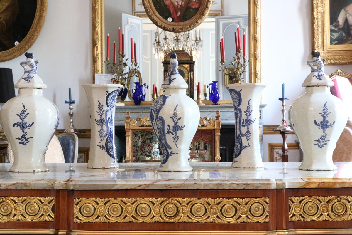 Set Of Five Delftware Vases-photo-3