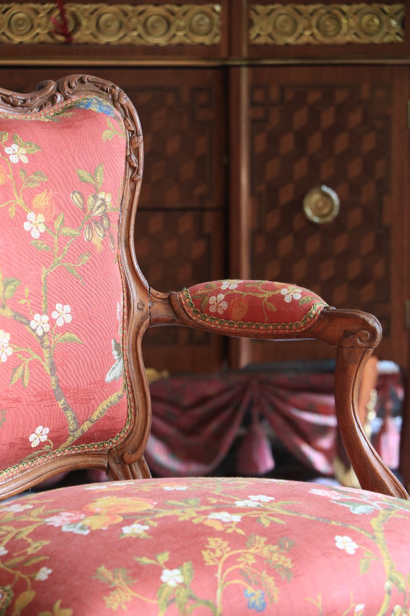 Fauteuil à coiffer d'époque Louis XV, estampillé Pierre Bara.-photo-3