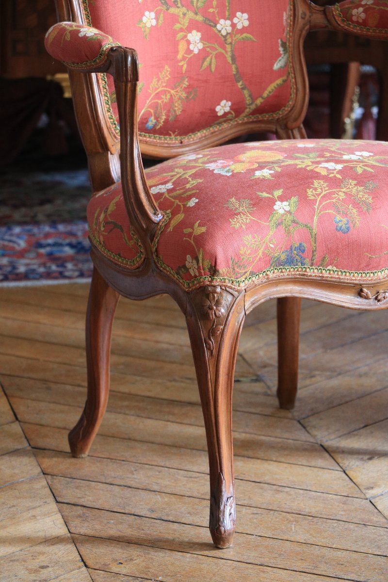 Fauteuil à coiffer d'époque Louis XV, estampillé Pierre Bara.-photo-4
