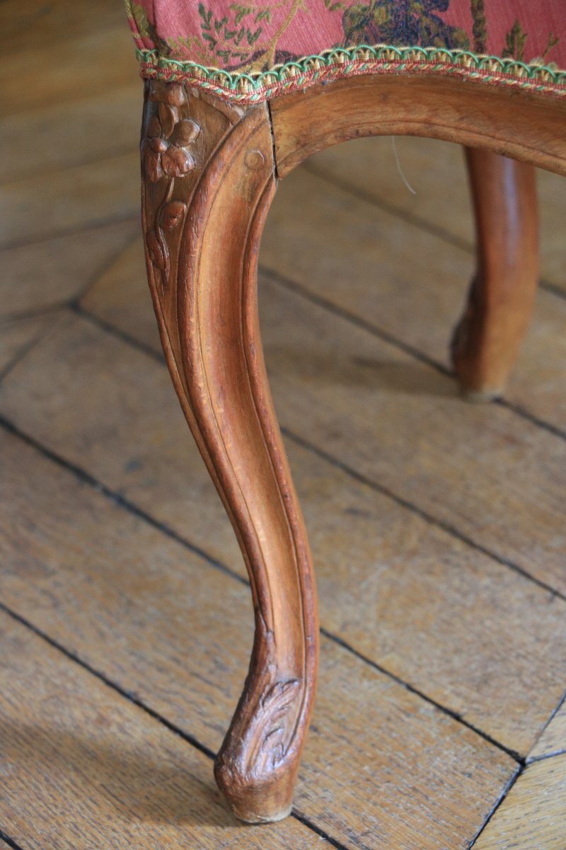 Fauteuil à coiffer d'époque Louis XV, estampillé Pierre Bara.-photo-5