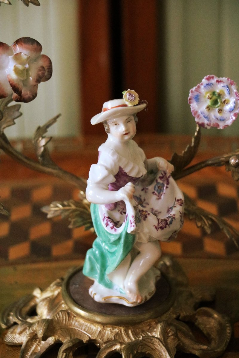 Louis XV-style Meissen Porcelain Candleholder-photo-4
