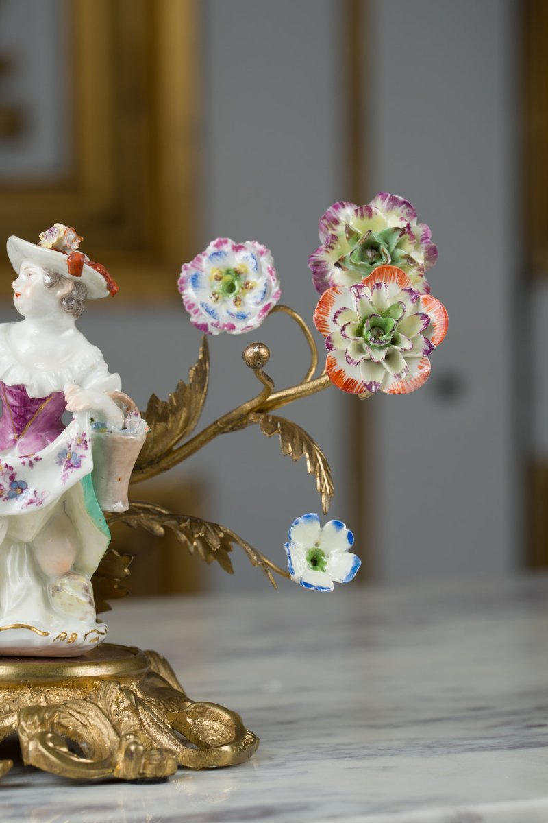 Louis XV-style Meissen Porcelain Candleholder-photo-4