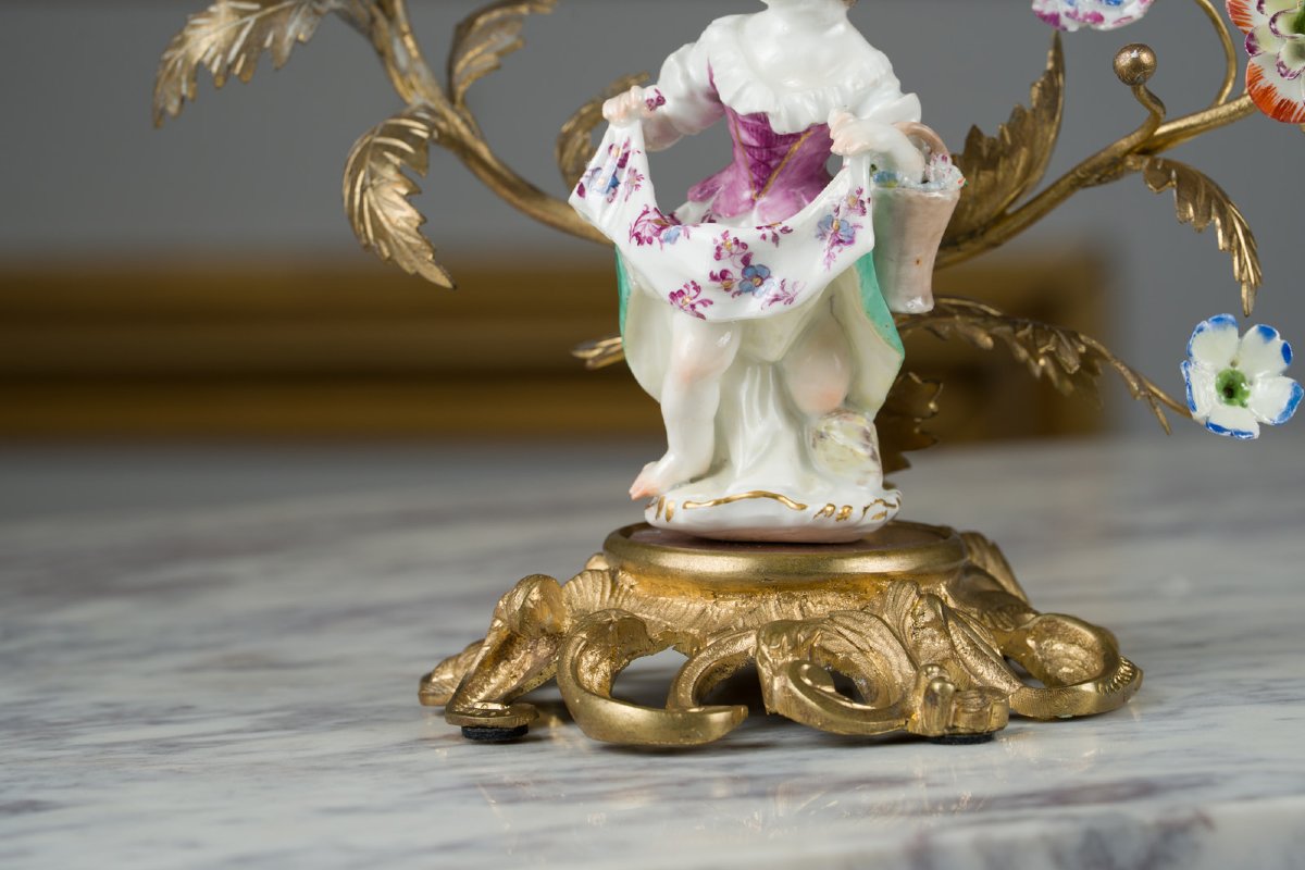 Louis XV-style Meissen Porcelain Candleholder-photo-5