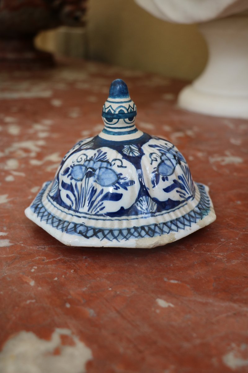 Vase balustre en faïence de Delft d'époque XVIIe-photo-4