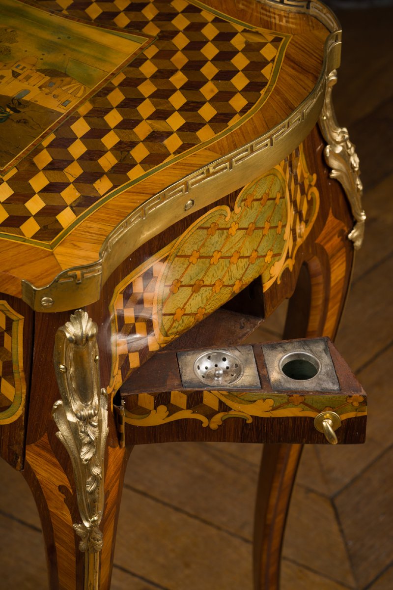 Table à écrire dite « à la Pompadour » estampillée Léonard Boudin-photo-4